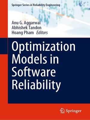 cover image of Optimization Models in Software Reliability